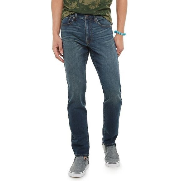 LAZER Men's 5 Pocket Knit Skinny Denim Jean Blue Size 33X32 MSRP $54 - Picture 1 of 1